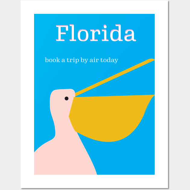 Florida vintage style travel poster Wall Art by nickemporium1